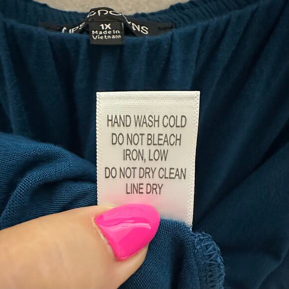 NWoT Ups & Downs Cold Shoulder Ruffle Top – Dark Teal – Size 1X - Picture 6 of 8